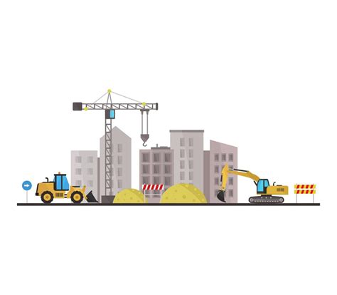Construction Site On White Background 830840 Vector Art At Vecteezy