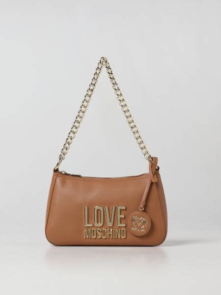 Love Moschino Shoulder Bag For Woman Camel Love Moschino Shoulder
