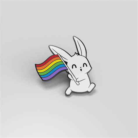 Pride Bunny Pin Funny Cute And Nerdy Pins Teeturtle