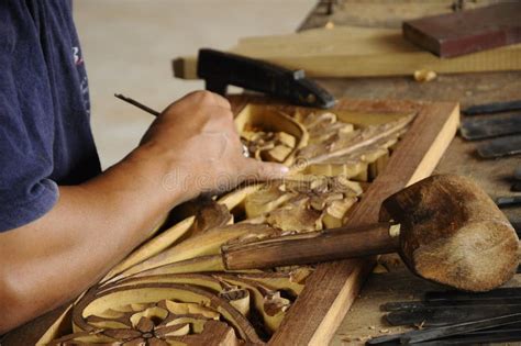 Malaysian Traditional Wood Carving From Terengganu Stock Image Image