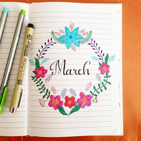 Bullet journal march spring cover page doodle | Bullet journal, March bullet journal, Bullet ...