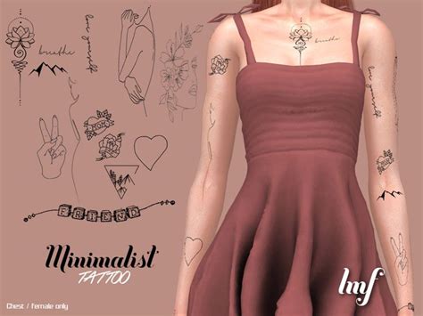 Minimalist Tattoo Sims 4 Sims 4 Tattoos Sims 4 Dresses