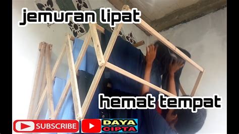 Kreatif membuat jemuran pakaian dari bambu. jemuran lipat tempel dinding untuk ruang sempit - YouTube