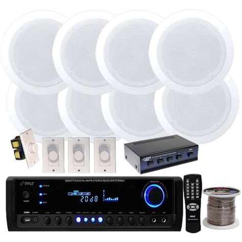 This set of five is surely a great choice for multiple room. Pyle KTHSP590 300-watt Receiver with Speaker Selector/ 4 ...