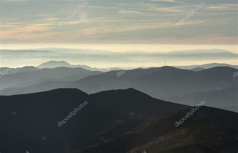 Mountain Ridge Silhouettes Stock Photo By ©morbent 111434326