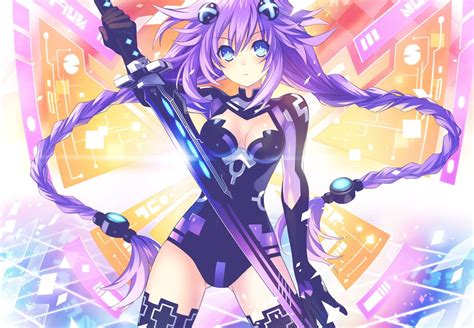 Wallpaper Illustration Long Hair Anime Girls Purple Hair Sword