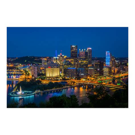 Noir Gallery Pittsburgh Mount Washington Skyline View Canvas Wall Art