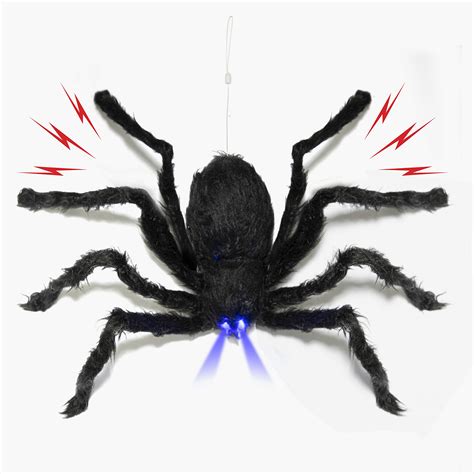 buy prextex animated dropping huge black hairy spider tarantula with led eyes for halloween