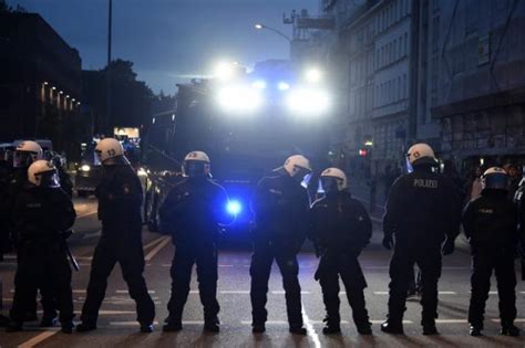 German Police Disperse G20 Protest With Water Cannon Before Summit