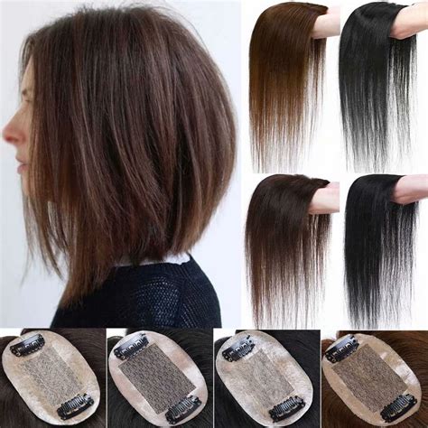 Sego Clip In Human Hair Topper Silk Base Crown Human Hair Extensions