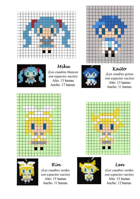 Vocaloid Characters Hama Perler Beads Pattern Ponto Cruz Pixel Art My Xxx Hot Girl