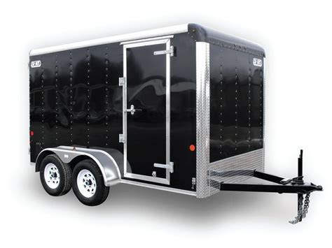 Enclosed Cargo Trailer 7x16′ Black Ramp Car Mate Custom Cargo 6″ Up