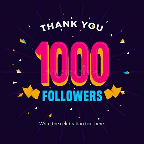 1000 Followers Card Banner Post Template For Celebrating Many Followers