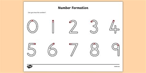 FREE! - Number Formation Worksheet (teacher made) - Twinkl