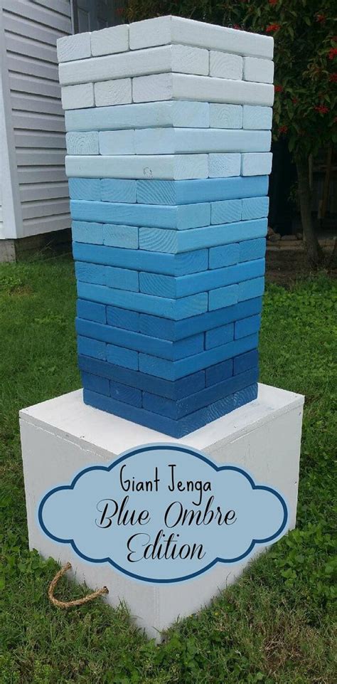 You too can build a super jenga yard. Blue Ombre Giant Jenga! Lawn Games, Life Size Jenga ...