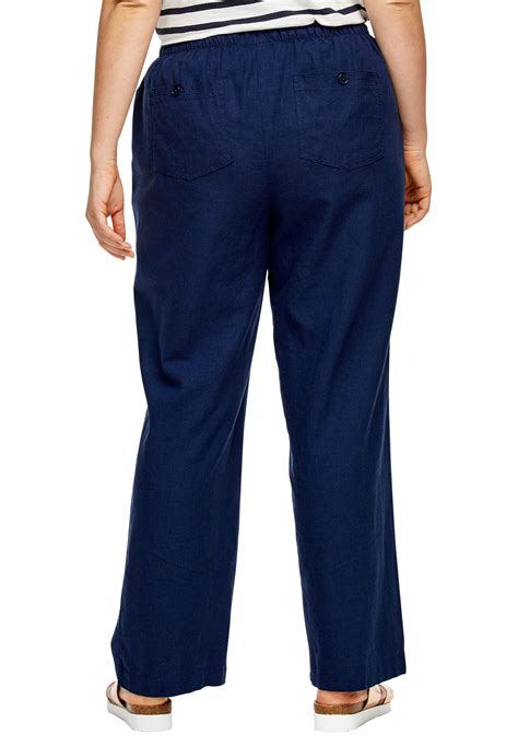 ellos women s plus size linen blend drawstring pants ebay