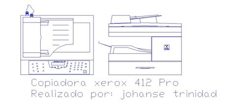 Dynamic Printer Xerox Copier Machine Cad Drawing Details Dwg File Cadbull