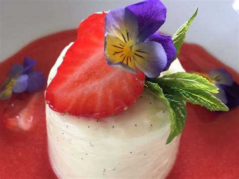 White Chocolate Panna Cotta With Strawberry Soup Caroline Barty