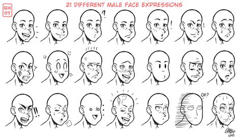 Different Male Face Expressions By Gh07 On Deviantart