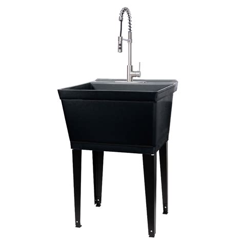 Buy Utility Sink Extra-Deep Laundry Tub in Black with High-Arc