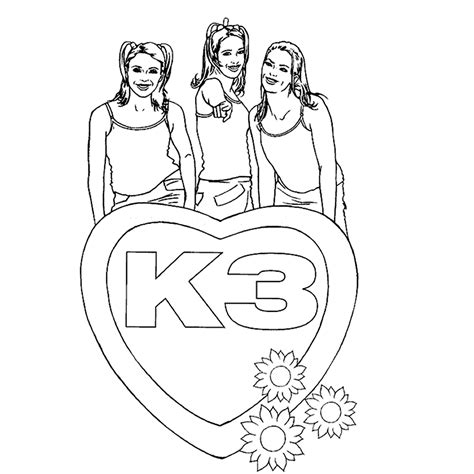 Leuk voor kids kleurplaat Liefs van de meiden van K3 Kleurplaten