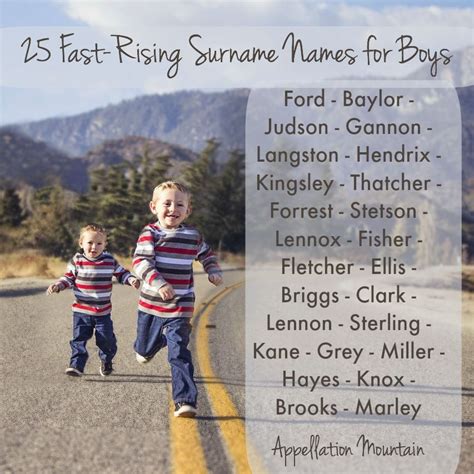 25 Fast Rising Surname Names For Boys Appellation Mountain