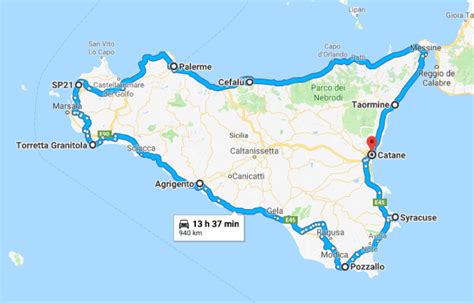 Mon itinéraire de jours pour un road trip en Sicile
