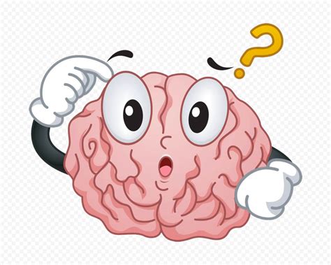 cartoon brain character confused question mark png citypng