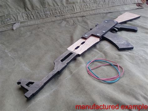 Rubber Band Gun Ak 47 74 Plans Svg Dxf Cnc Cutting Files Laser Etsy