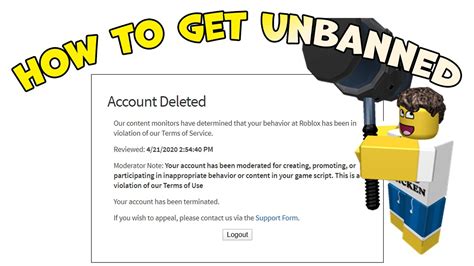 How To Get Your Roblox Account Unbanned Youtube
