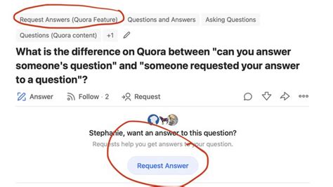 what is the difference between questions and answer request 1 under notifications questions