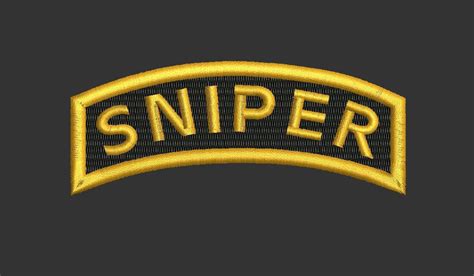Sniper Tab 3sizes Digitized Filled Machine Embroidery Design Etsy