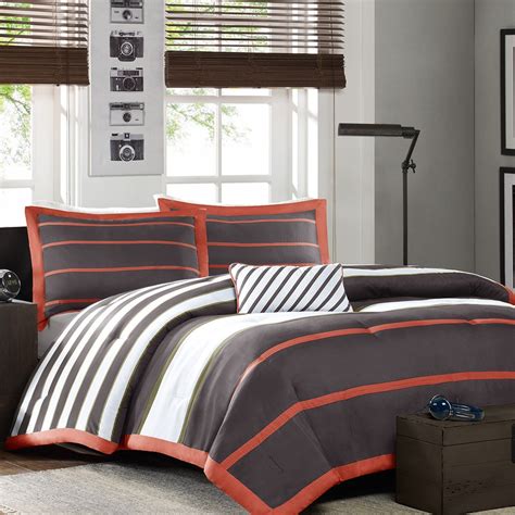 Shop wayfair for all the best twin white comforters & sets. Twin / Twin XL Comforter Set in Dark Gray Orange White ...