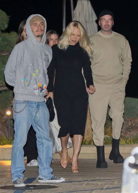 Pamela Anderson Dons Chic Black Dress For Dinner With Son Brandon