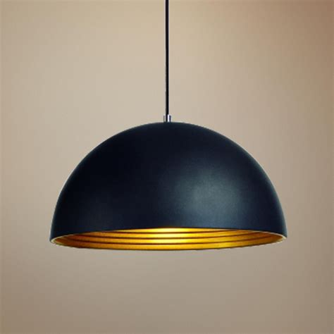 Lowest prices on bronze chandeliers + huge selection! Forchini 16" Wide Black and Gold Dome Pendant | Large ...