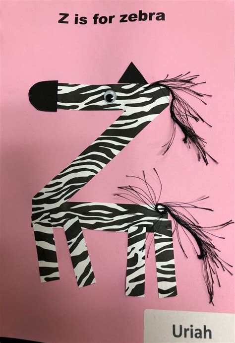 Z Is For Zebra Letter Of The Week Preschool Craft