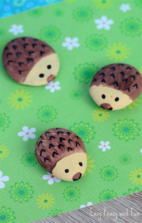 Hedgehog Painted Rocks Rock Crafts For Kids Easy Peasy And Fun