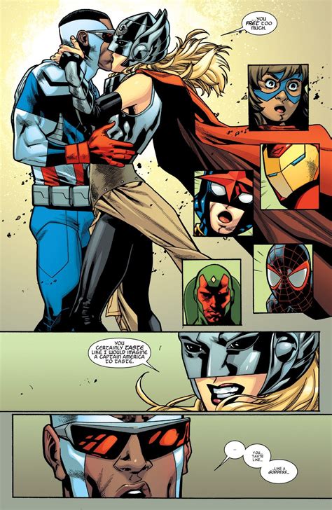 Thor Jane Foster And Captain America Falcon Marvel Comics Art