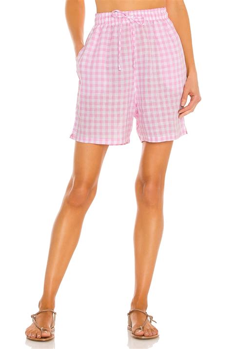 Frankies Bikinis Lou Gingham Short In Pink Picnic Revolve