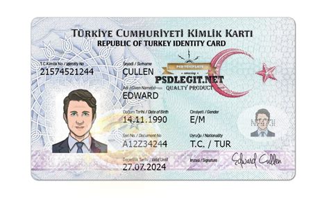 Turkey ID Card PSD Template PSDLEGIT