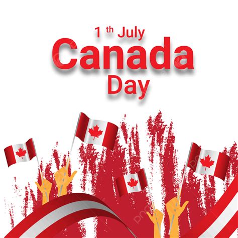 Happy Canada Day Vector Art Png Happy Canada Day With Red Brush Red