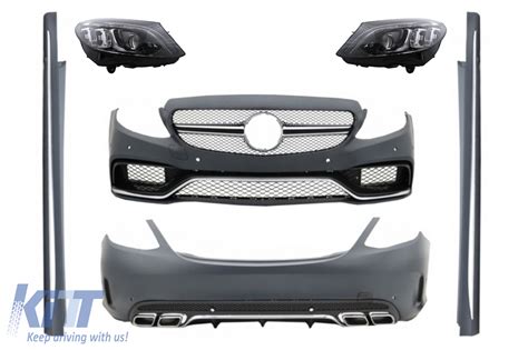 Body Kit With Full LED Headlights Suitable For Mercedes C Class W Sedan C Design
