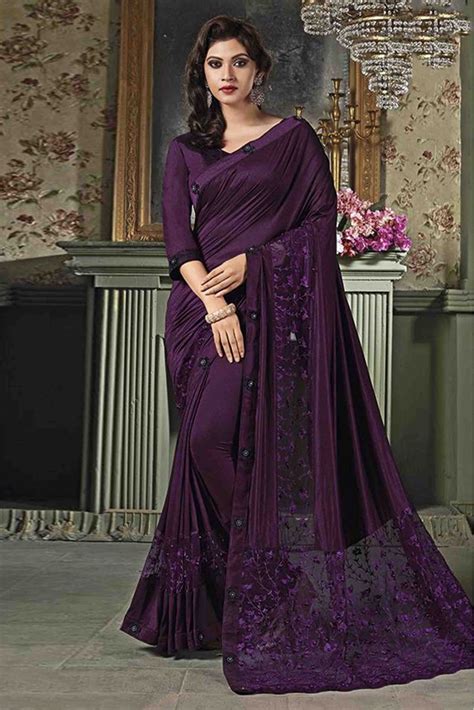 wine colour lycra fabric saree comes with matching lycra blouse fabric this saree is crafted