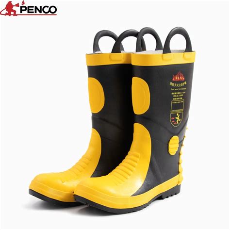 Wholesale Rubber Fire Resistant Safety Boots Fireproof Shoes Fire Fighting Boots For Fireman