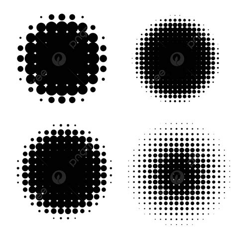Contemporary Design Elements Vector Set Of Abstract Halftone