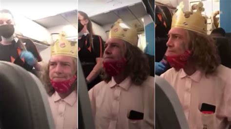 Man With Burger King Crown Plane