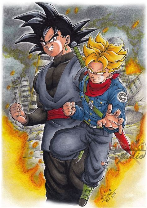 Goku Black Vs Trunks Fan Art By Hizakistudio Anime Dragon Ball Super