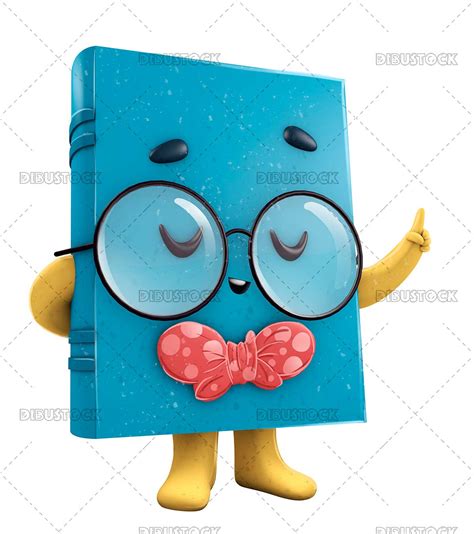 3d Illustration Of Book Mascot With Glasses Illustrations From