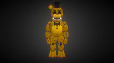 Fnaf 2 Withered Golden Freddy Download Free 3d Model By Shadowtan
