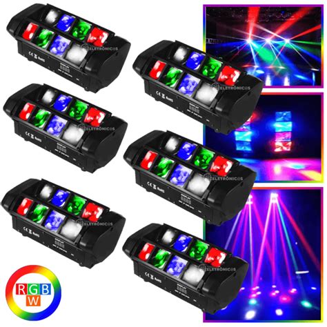 Kit 6 Moving Globo Laser RGBW Strobo Jogo De Luz Para Festa DJ 60W